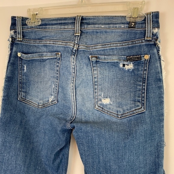 7 for all mankind Roxanne Ankle Fray Jeans in Bright Houston Size 28 - Picture 7 of 9